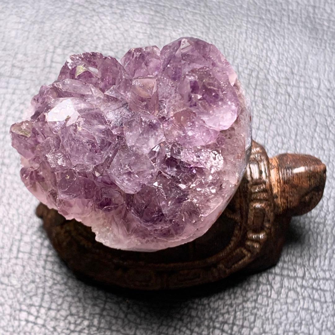 071839    ラスト❗️天然アメジスト原石　亀さんの置き物