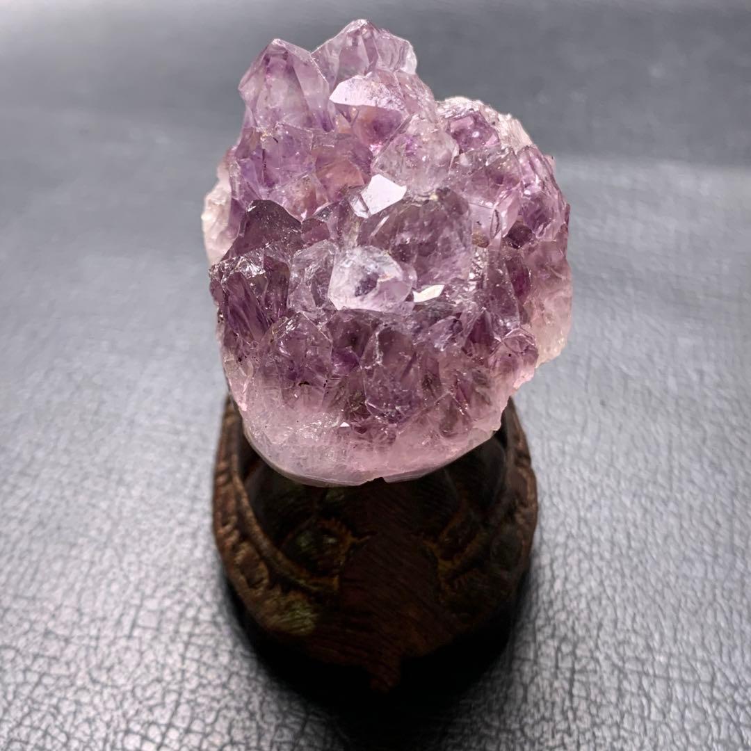 071839    ラスト❗️天然アメジスト原石　亀さんの置き物