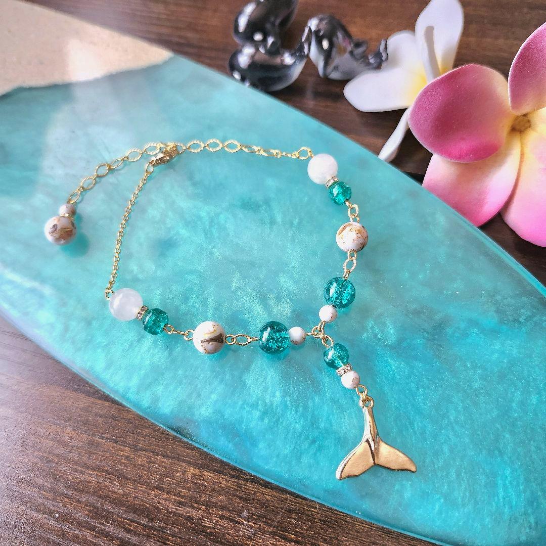 k16gpチェーン アンクレット ホヌ シェルターコイズ シルバーアクセサリー