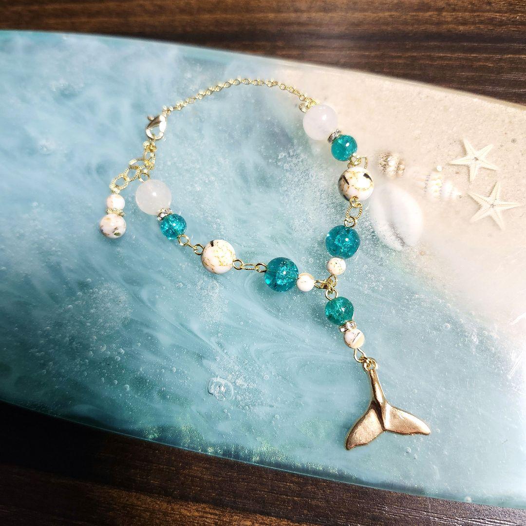 k16gpチェーン アンクレット ホヌ シェルターコイズ シルバーアクセサリー