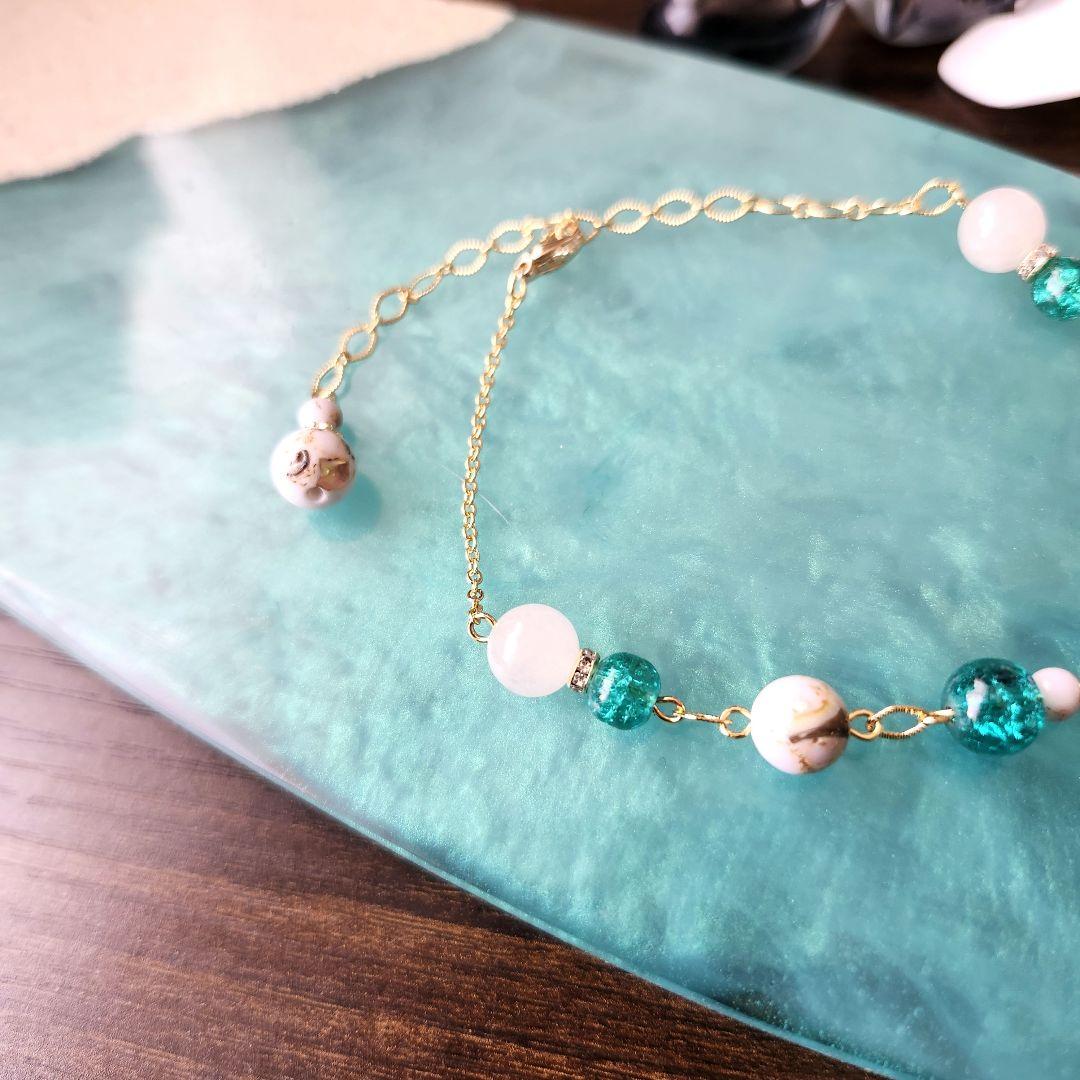 k16gpチェーン アンクレット ホヌ シェルターコイズ シルバーアクセサリー