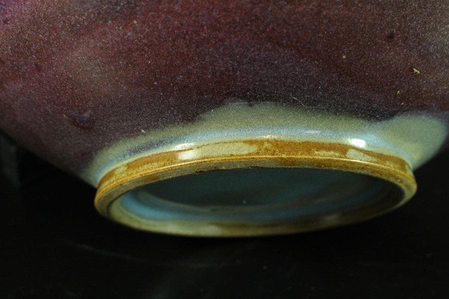 中国美術 鈞窯 斑紫釉 壷 φ23.5cm(K-LC211)