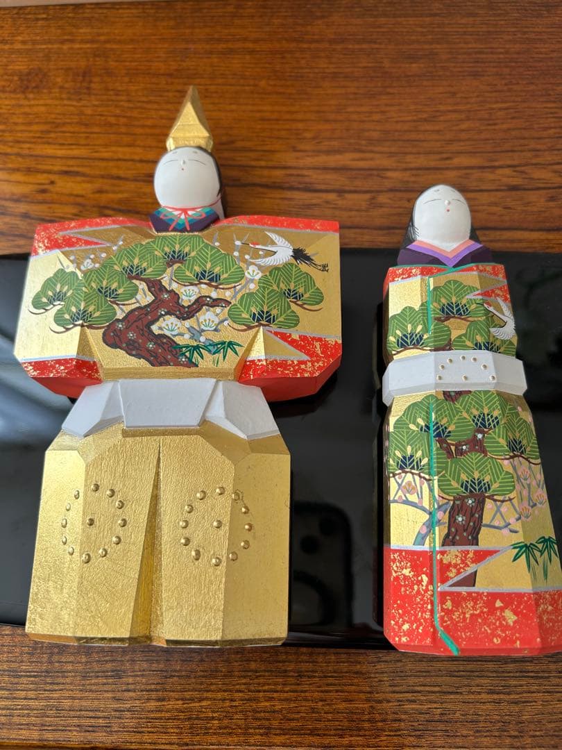 日本橋高島屋購入 最高級品 一刀彫 神泉 神泉作奈良 雛人形 立雛 20.5