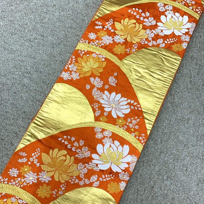 512ag25□七五三 七歳 女児 着物&袋帯&長襦袢 御所車 花文様□状態良好