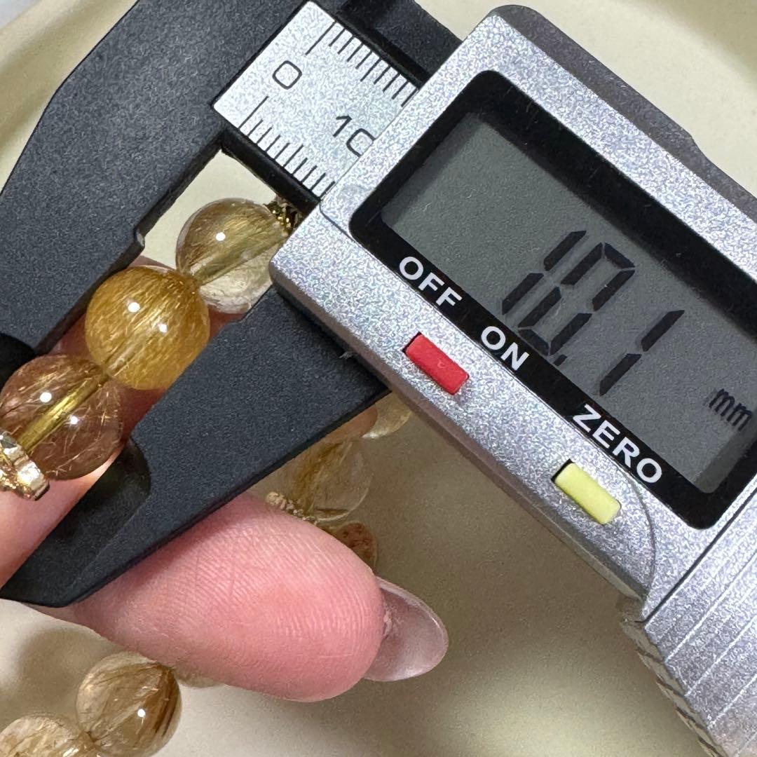 一点物　天然石ハンドメイドブレス　ルチル　リビアングラス　クリストバライト