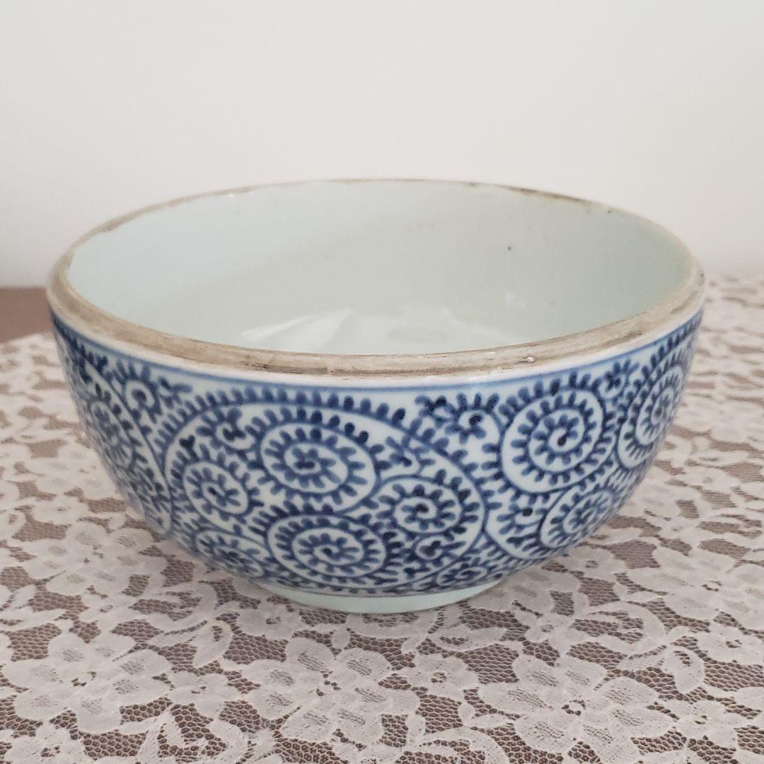 アンティーク　古伊万里　骨董　蛸唐草紋 蓋物 喰籠 菓子鉢 菓子器