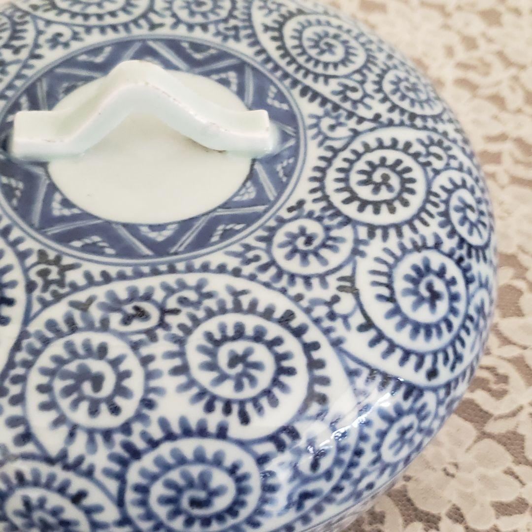 アンティーク　古伊万里　骨董　蛸唐草紋 蓋物 喰籠 菓子鉢 菓子器