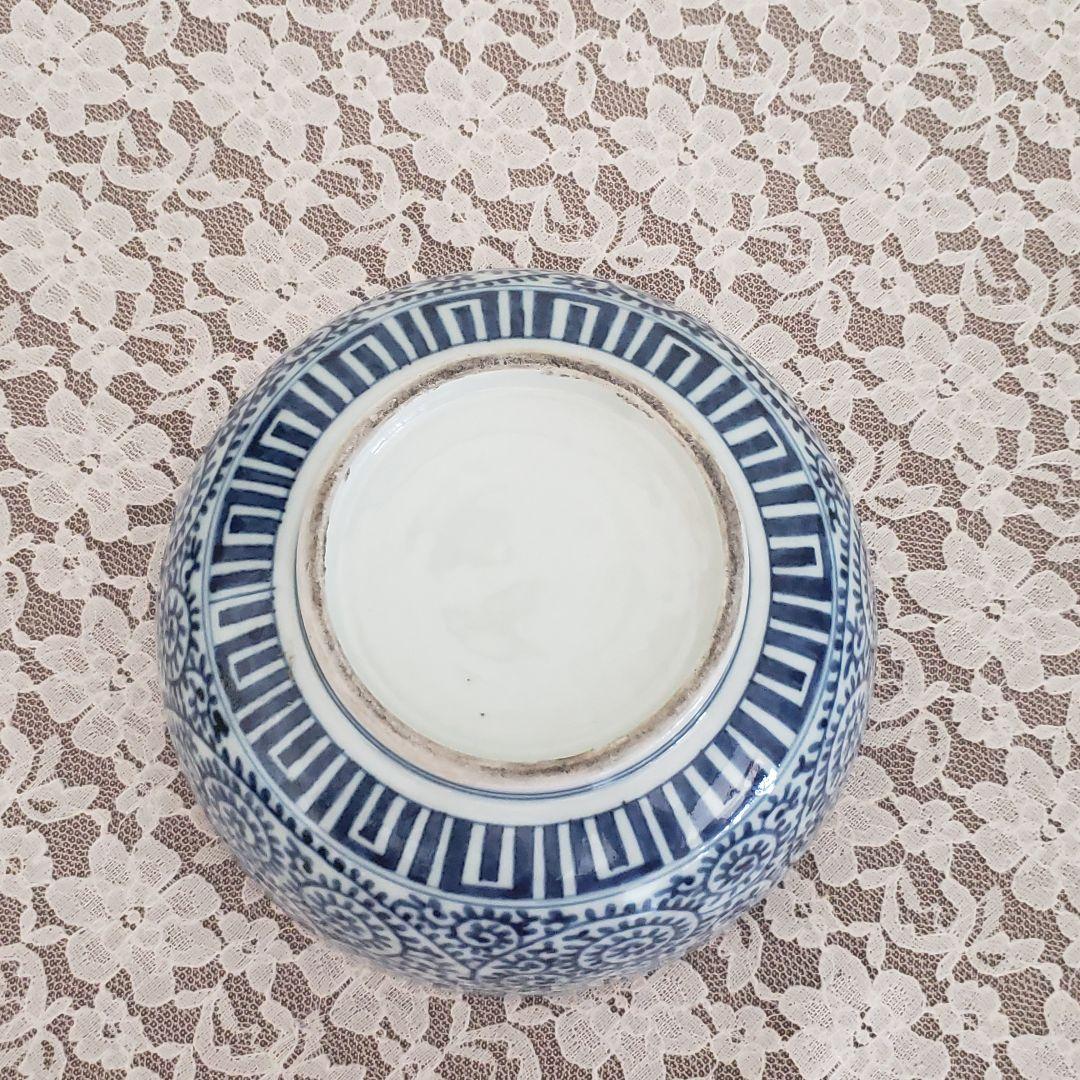 アンティーク　古伊万里　骨董　蛸唐草紋 蓋物 喰籠 菓子鉢 菓子器