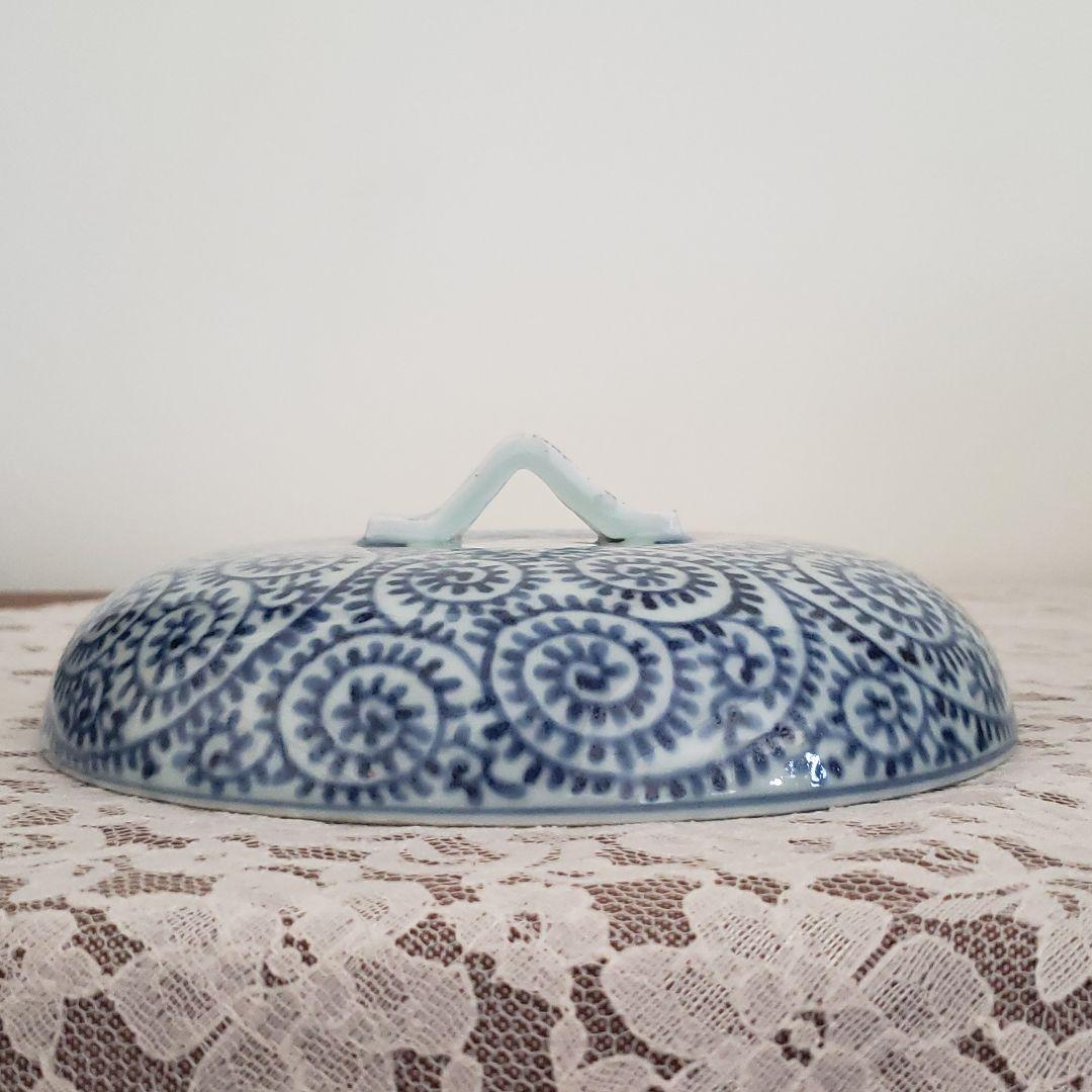 アンティーク　古伊万里　骨董　蛸唐草紋 蓋物 喰籠 菓子鉢 菓子器