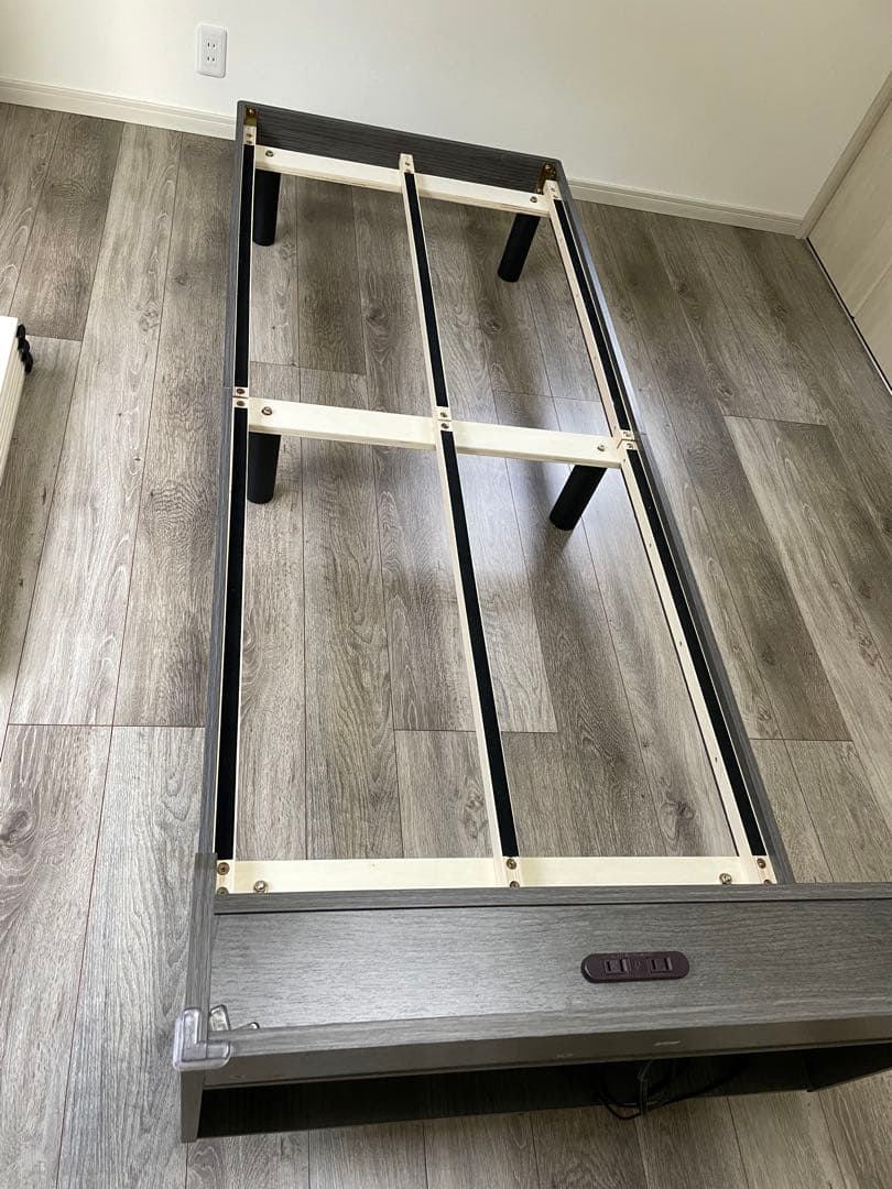 シングルベッドフレーム ダークグレー