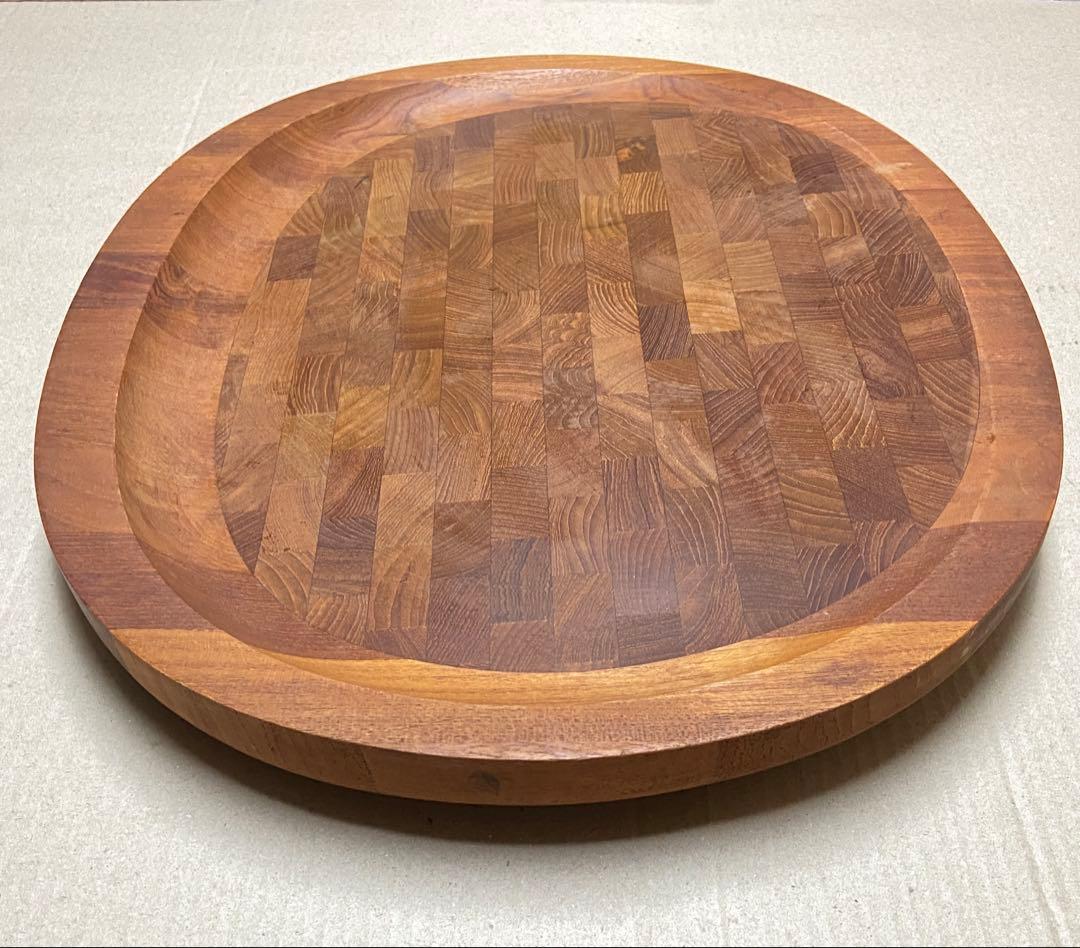 【ビンテージDANSK】シャルキュトリーボード 大 楕円形　チーク寄せ木