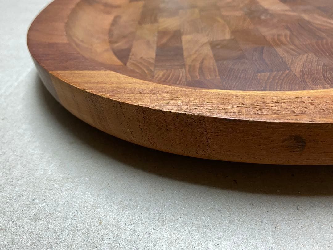 【ビンテージDANSK】シャルキュトリーボード 大 楕円形　チーク寄せ木