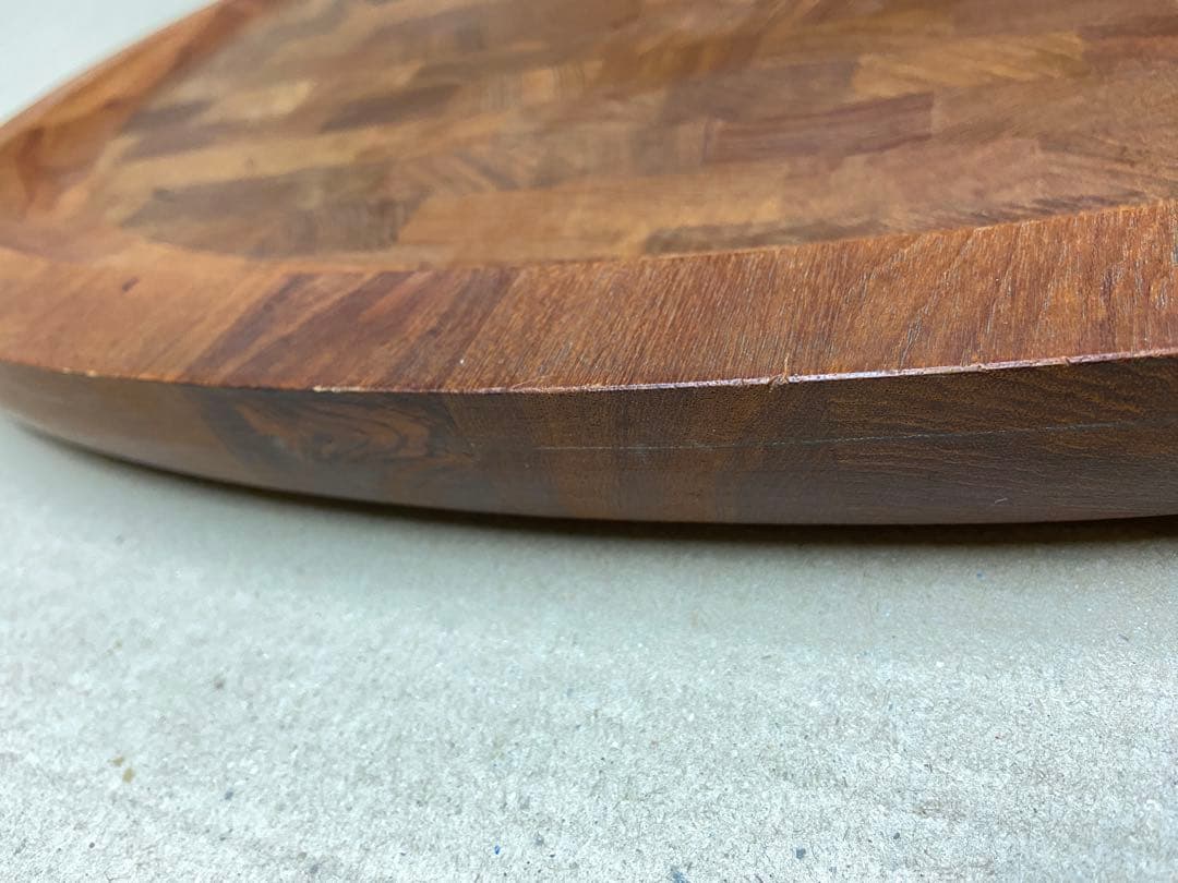 【ビンテージDANSK】シャルキュトリーボード 大 楕円形　チーク寄せ木