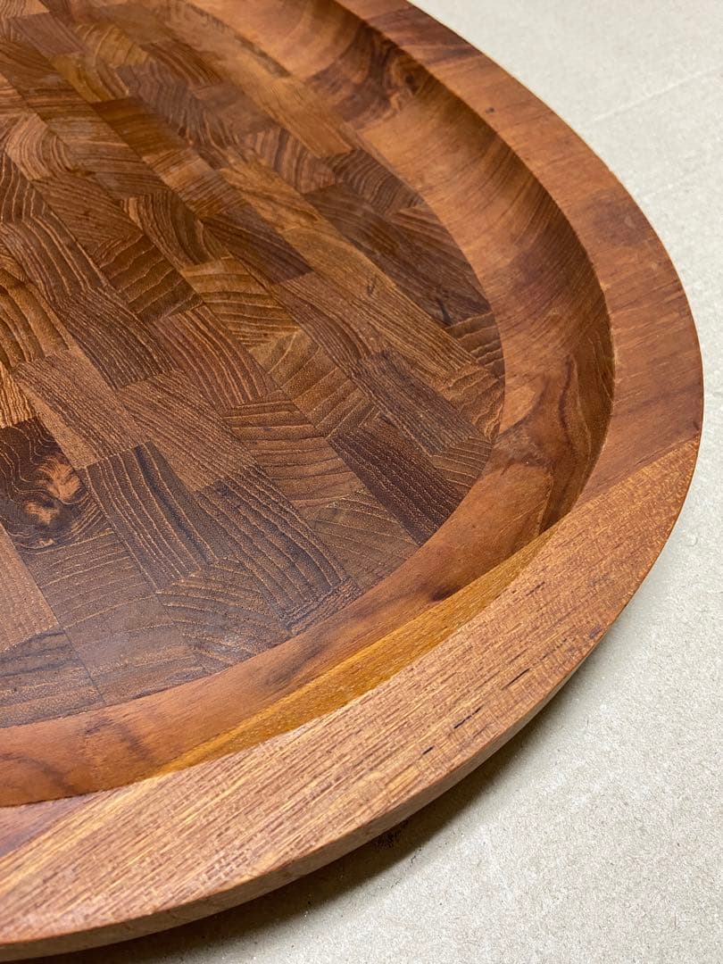 【ビンテージDANSK】シャルキュトリーボード 大 楕円形　チーク寄せ木