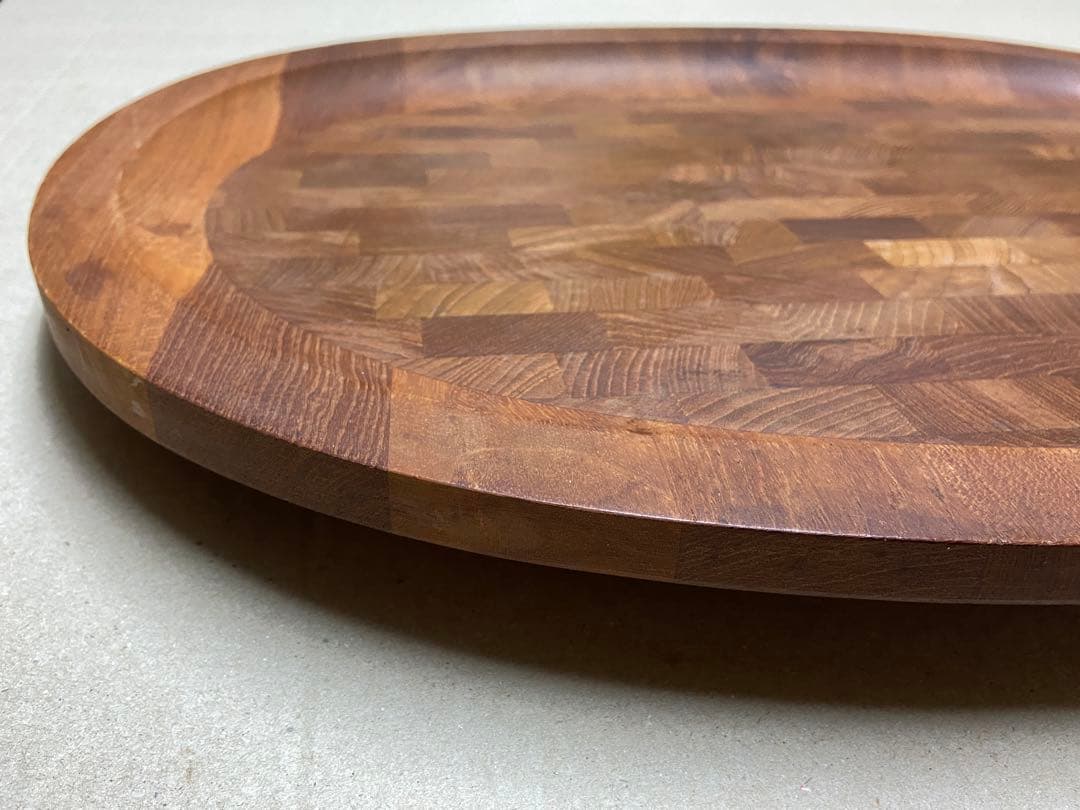 【ビンテージDANSK】シャルキュトリーボード 大 楕円形　チーク寄せ木