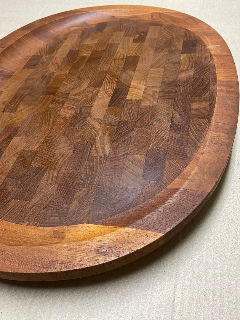 【ビンテージDANSK】シャルキュトリーボード 大 楕円形　チーク寄せ木