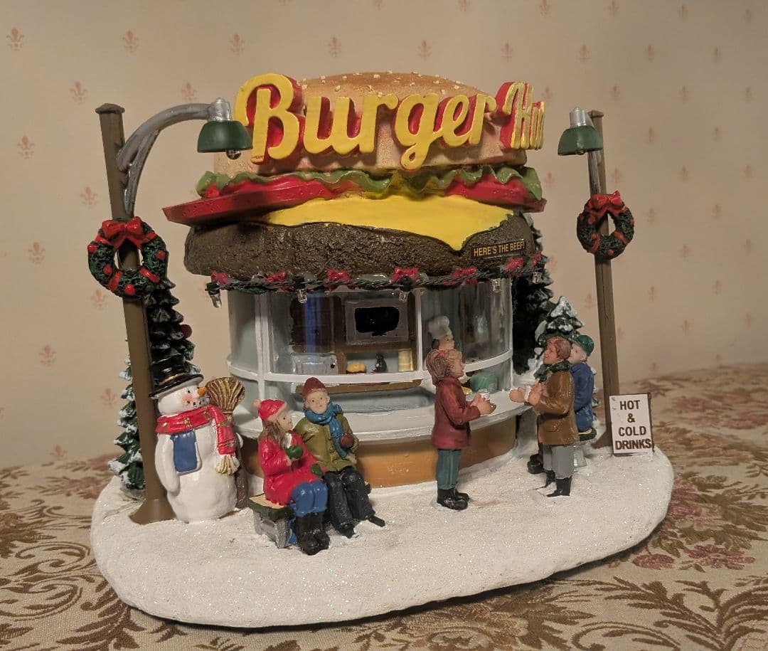 Xマスオルゴール LEMAX バーガーショップ ライトハウス イルミネーション