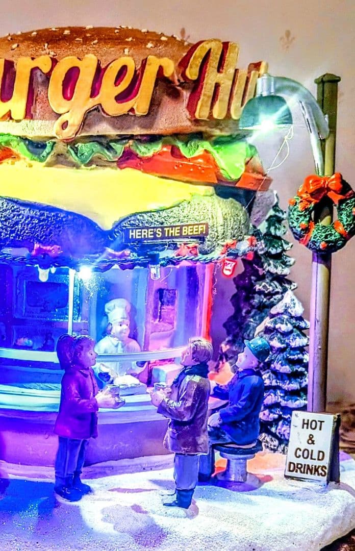 Xマスオルゴール LEMAX バーガーショップ ライトハウス イルミネーション