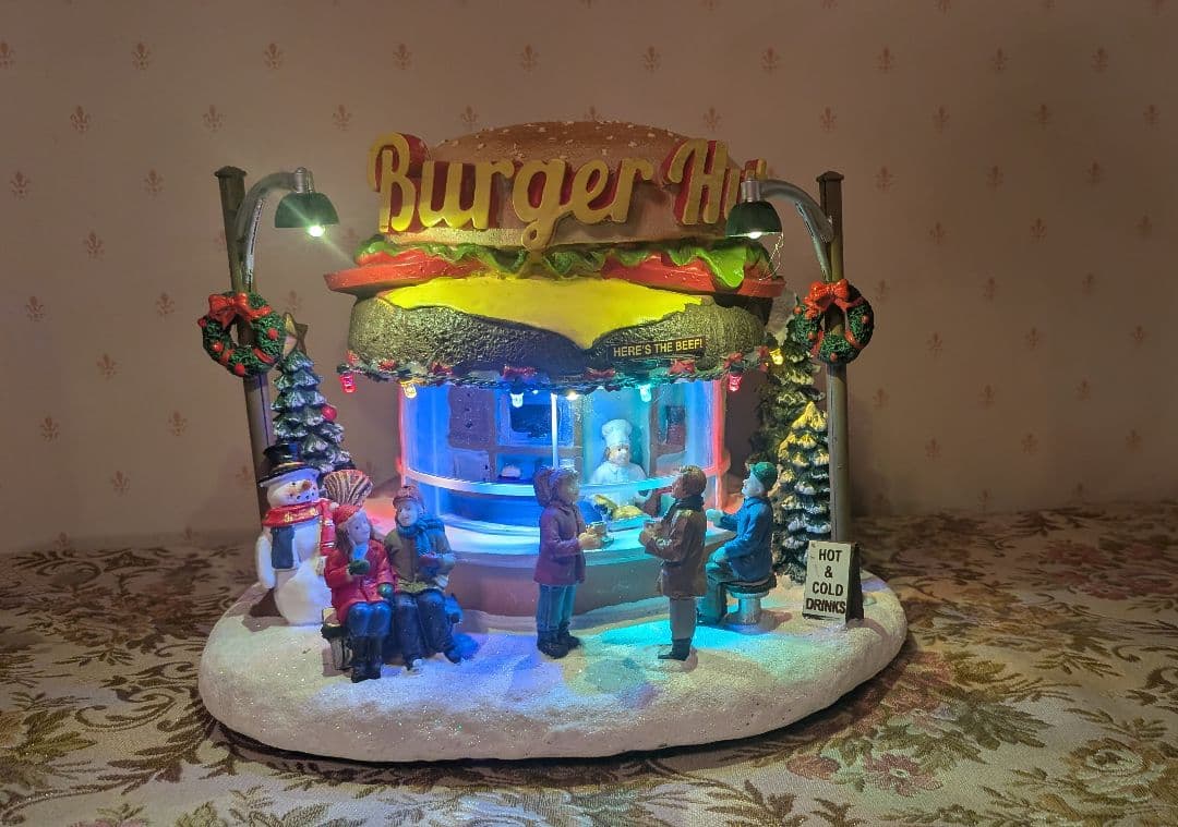 Xマスオルゴール LEMAX バーガーショップ ライトハウス イルミネーション