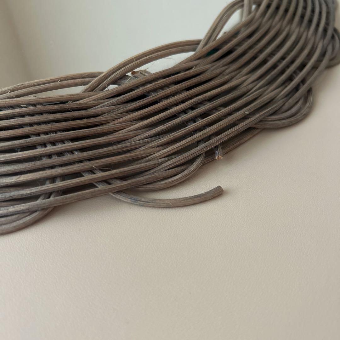 Yoshikoさん　かご　リボンの籐の鏡　ウォールミラー