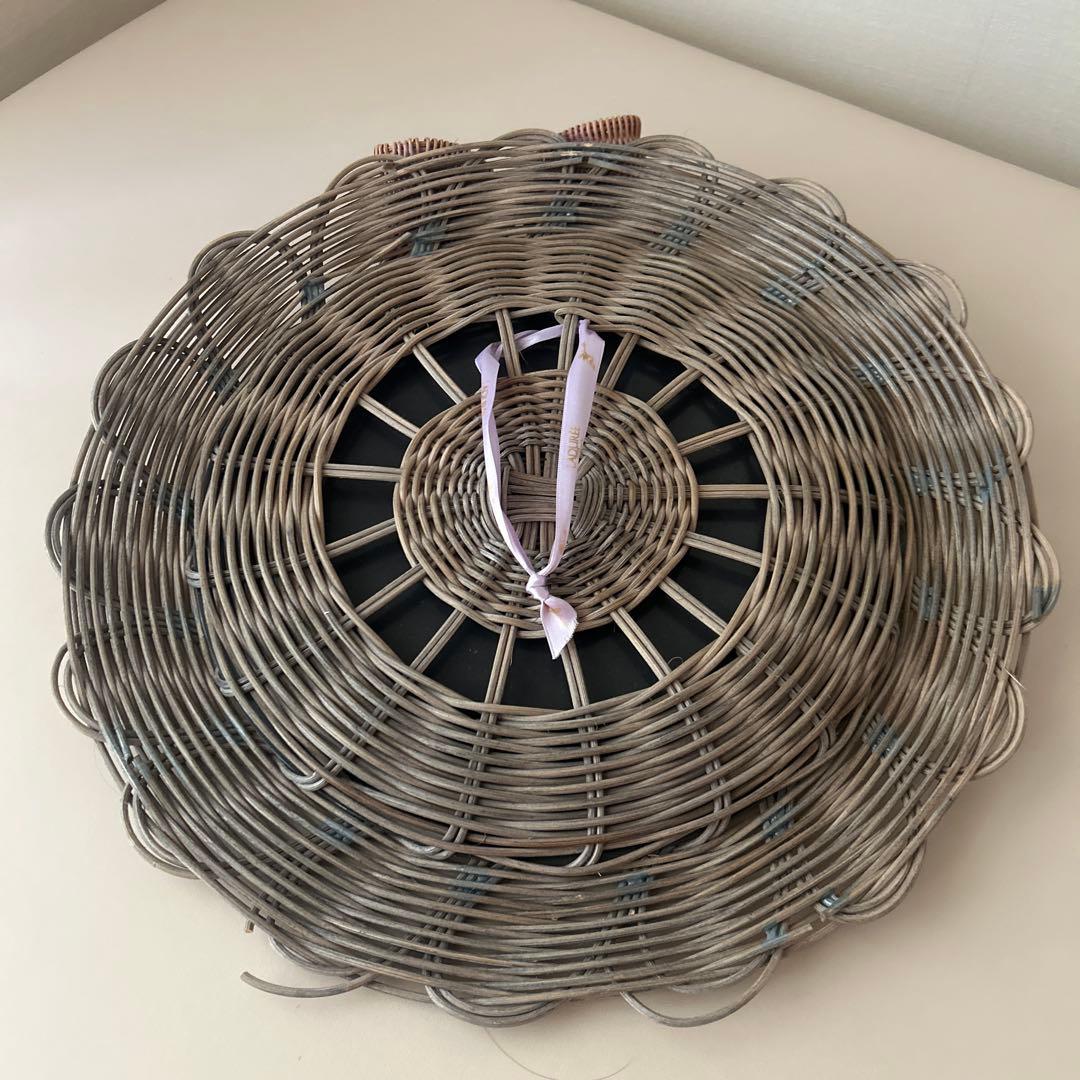 Yoshikoさん　かご　リボンの籐の鏡　ウォールミラー