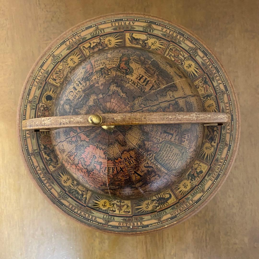 激レア イタリア製 ヴィンテージ 黄道十二宮 地球儀 セピア色 アンティーク