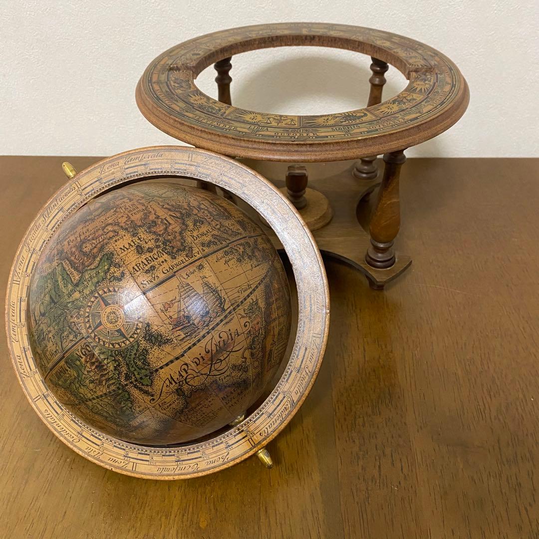 激レア イタリア製 ヴィンテージ 黄道十二宮 地球儀 セピア色 アンティーク