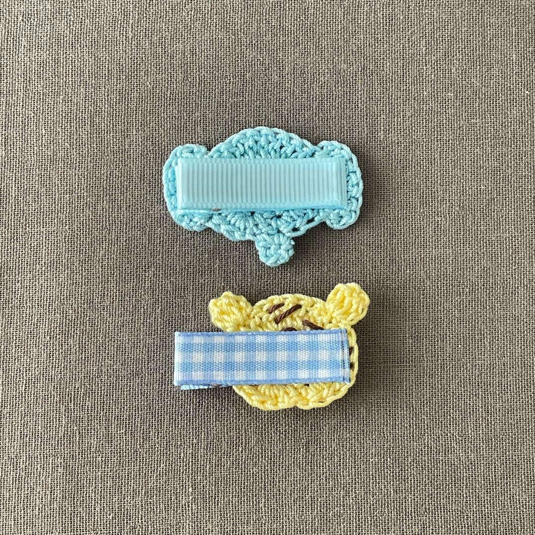 匿名配送】ゾウ＆トラのベビーヘアクリップ2個セット ヘアピン 男の子