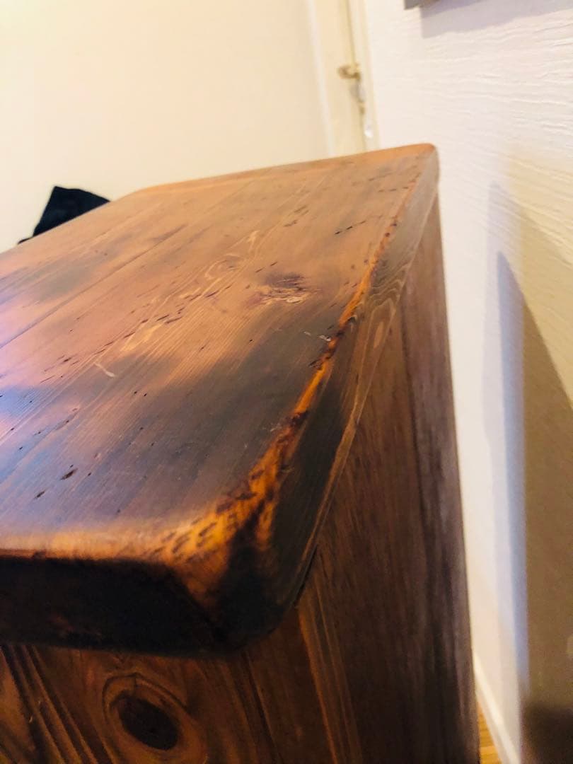 アンティーク　カップボード　ビンテージ　木製ガラス扉ラック 中型　高さ100