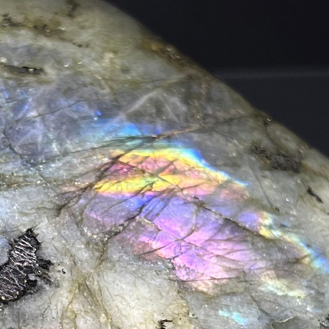 ✳️超極大‼️✨激レアレインボーシラーが超綺麗✨ラブラドライト 原石 天然石 置物