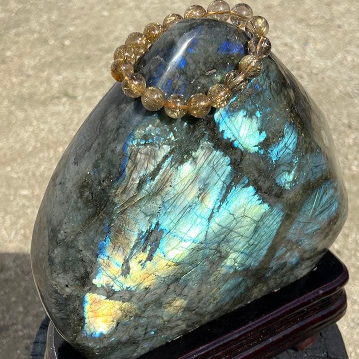 ✳️超極大‼️✨激レアレインボーシラーが超綺麗✨ラブラドライト 原石 天然石 置物