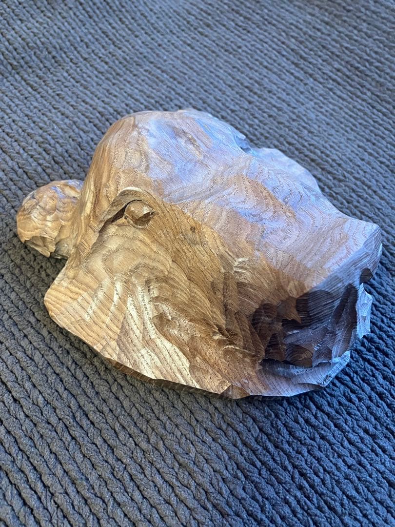 稀少『あとぐち民藝店』あとぐちさん作 木彫り熊の顔（大） - メルカリ