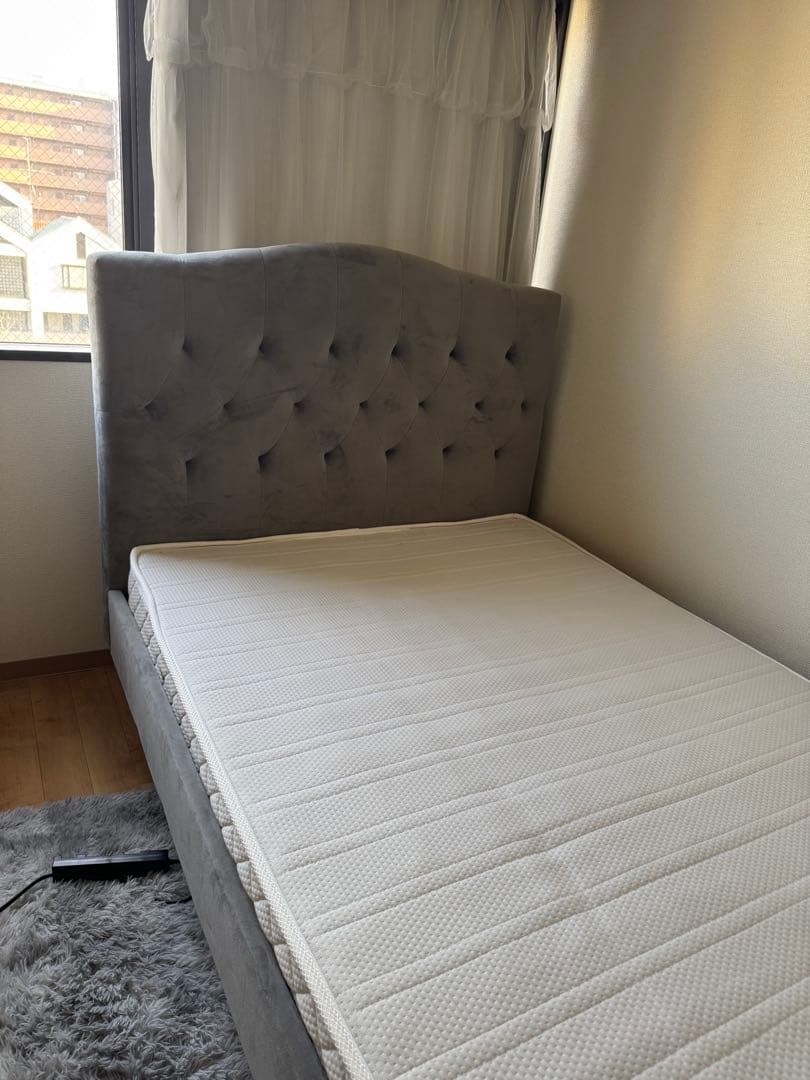 2/20で処分✨️ほぼ新品Francfranc セミダブル ベッドフレーム グレー