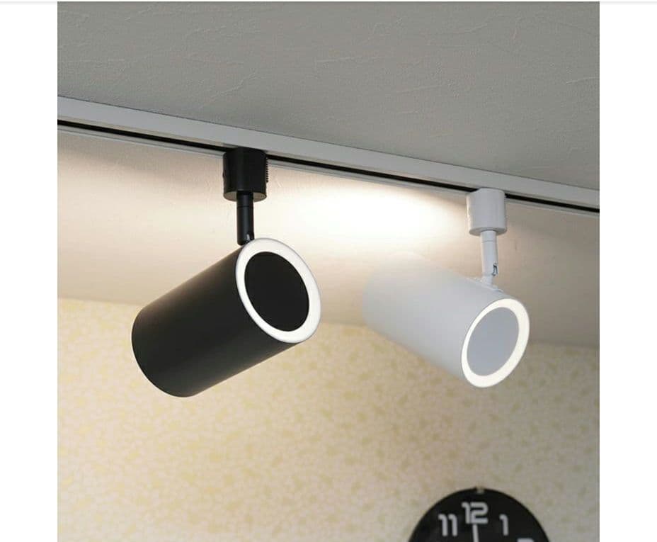 【調光調色電球付き】ライティングレール 1.0m + スポットライト4灯 照明