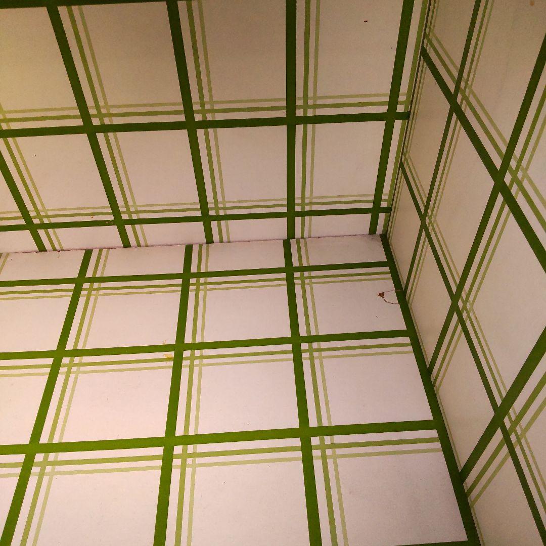 グ*ル様 昭和レトロ 飾り棚 グリーン 緑 チェスト ポップ チェック オープン