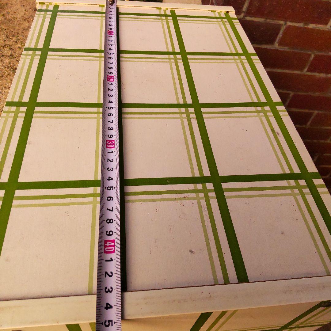 グ*ル様 昭和レトロ 飾り棚 グリーン 緑 チェスト ポップ チェック オープン