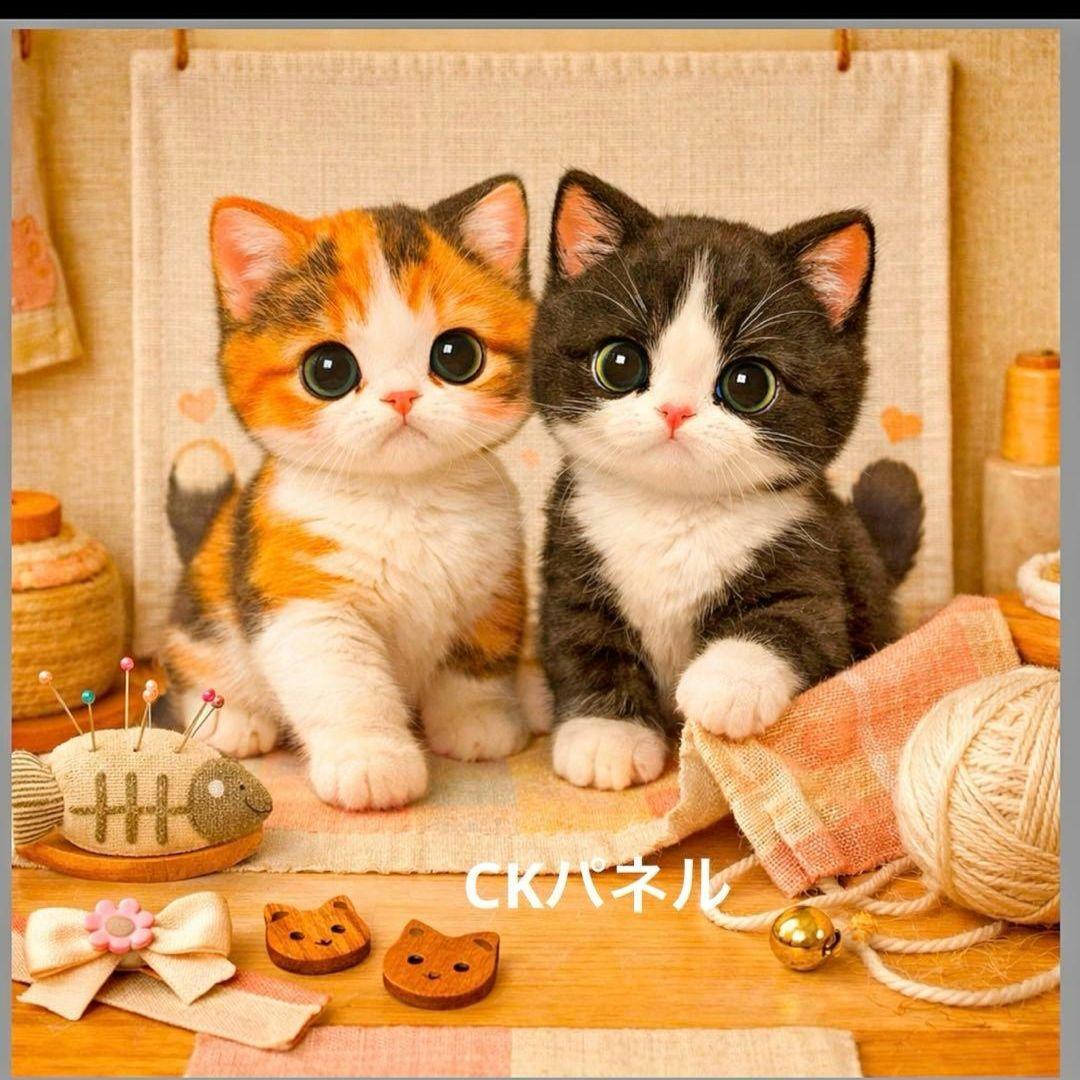激レアにゃんこパネル生地 ハンドメイド - メルカリ