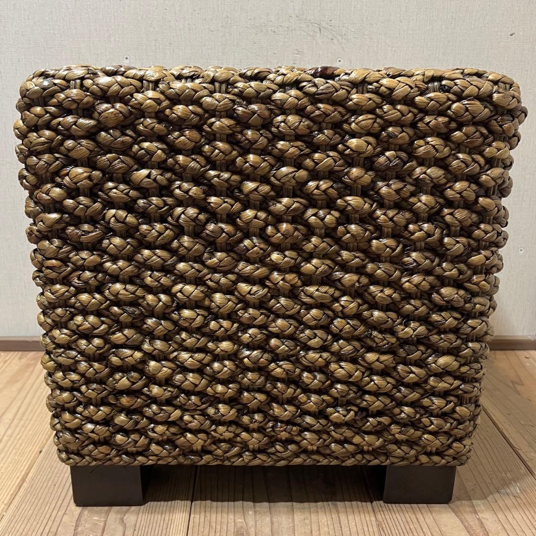 ウォーターヒヤシンスのキューブスツール 腰掛け 荷物置きにも 飾り台 バリ家具