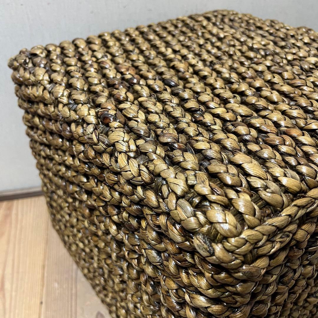 ウォーターヒヤシンスのキューブスツール 腰掛け 荷物置きにも 飾り台 バリ家具