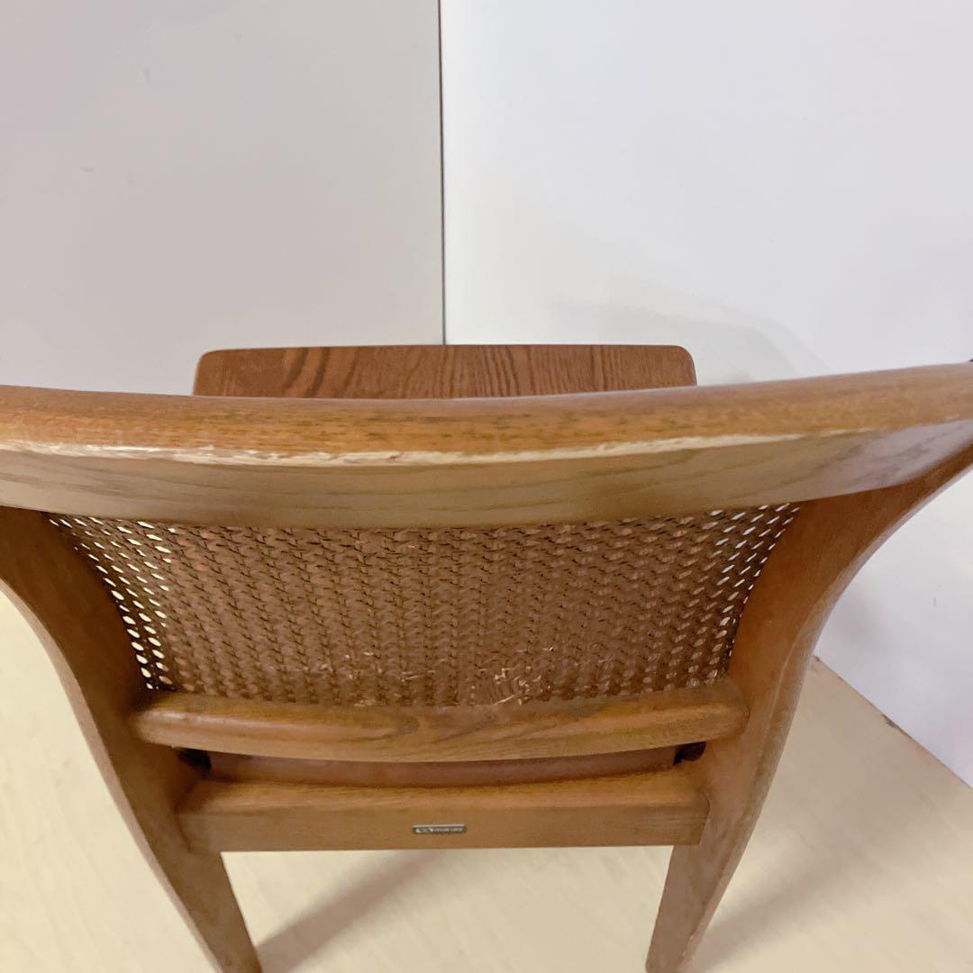 maruni マルニ　木製　ダイニングチェア ラタン 籐 旧ロゴ 木製椅子