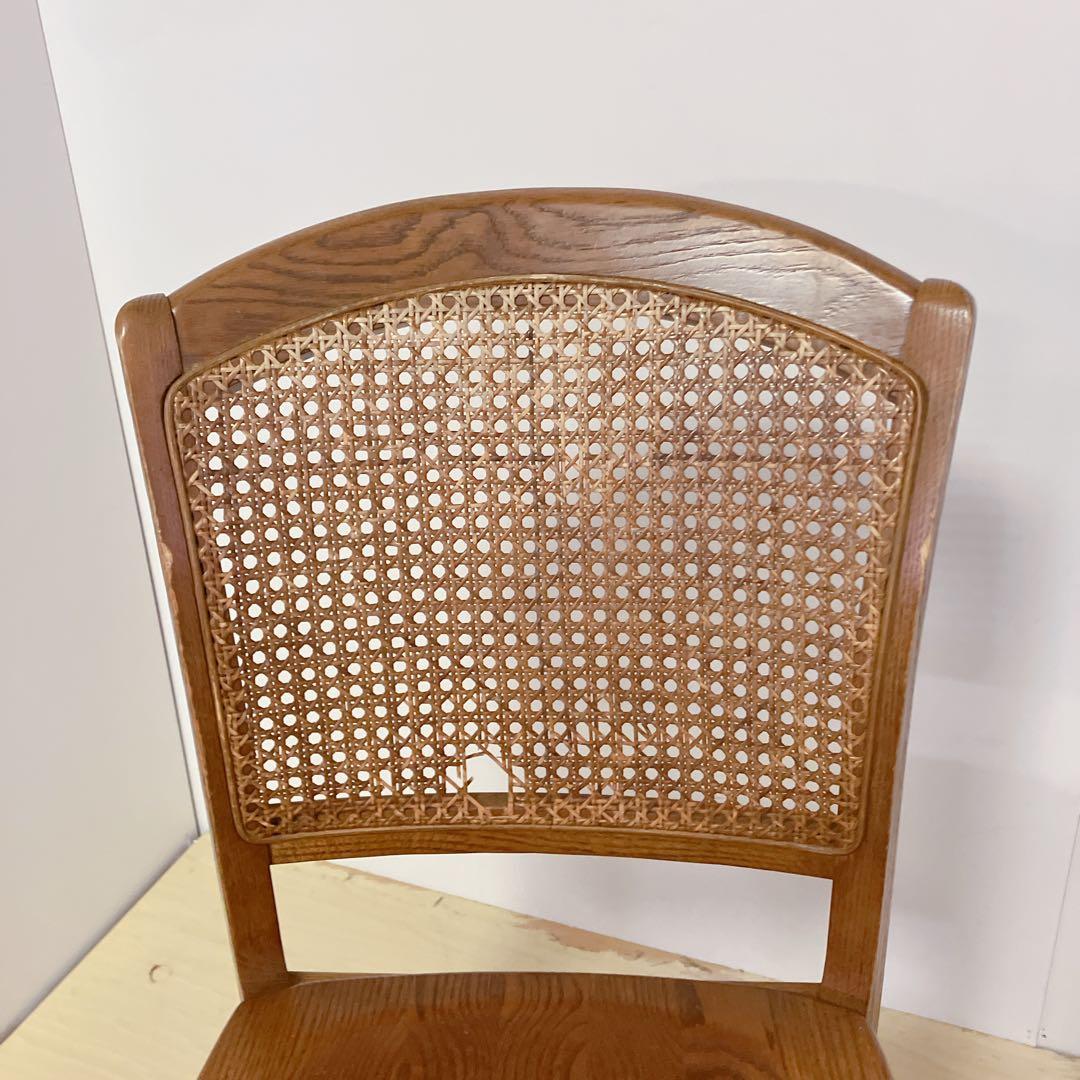 maruni マルニ　木製　ダイニングチェア ラタン 籐 旧ロゴ 木製椅子