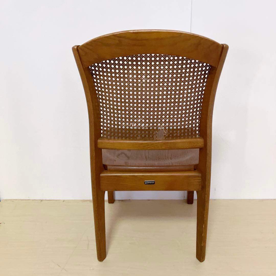 maruni マルニ　木製　ダイニングチェア ラタン 籐 旧ロゴ 木製椅子