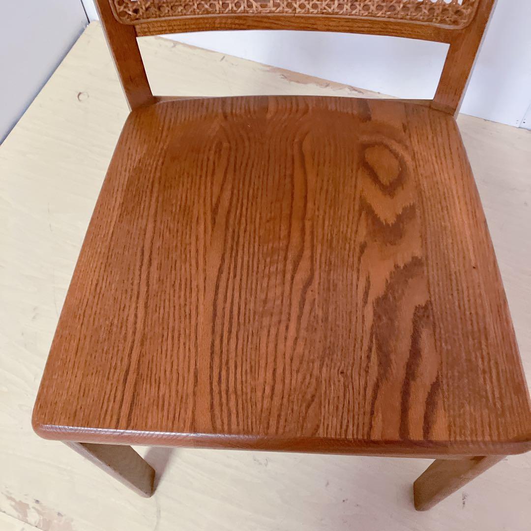 maruni マルニ　木製　ダイニングチェア ラタン 籐 旧ロゴ 木製椅子