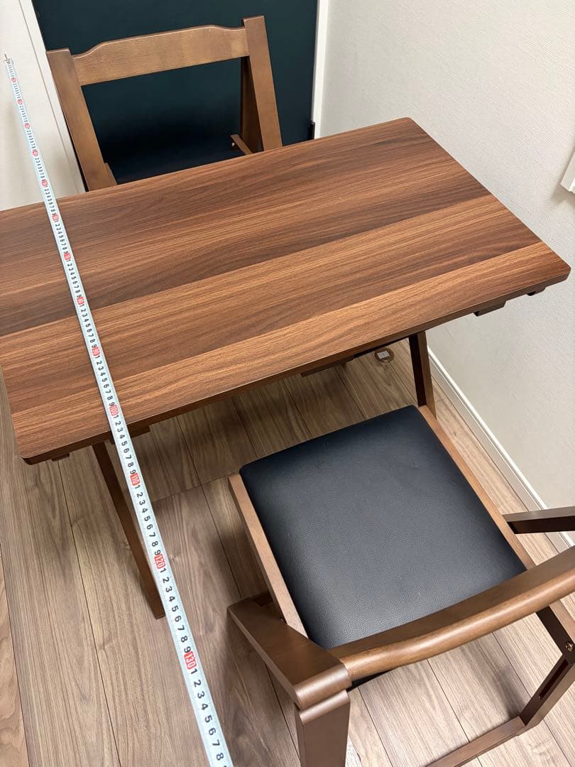 折りたたみ式デスク＆椅子２脚 TS-3404 ブラウン
