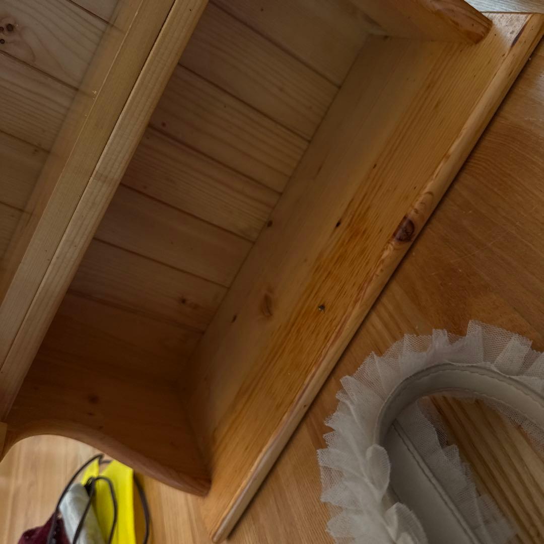 アンティーク　木製ガラス扉キャビネット 2段棚