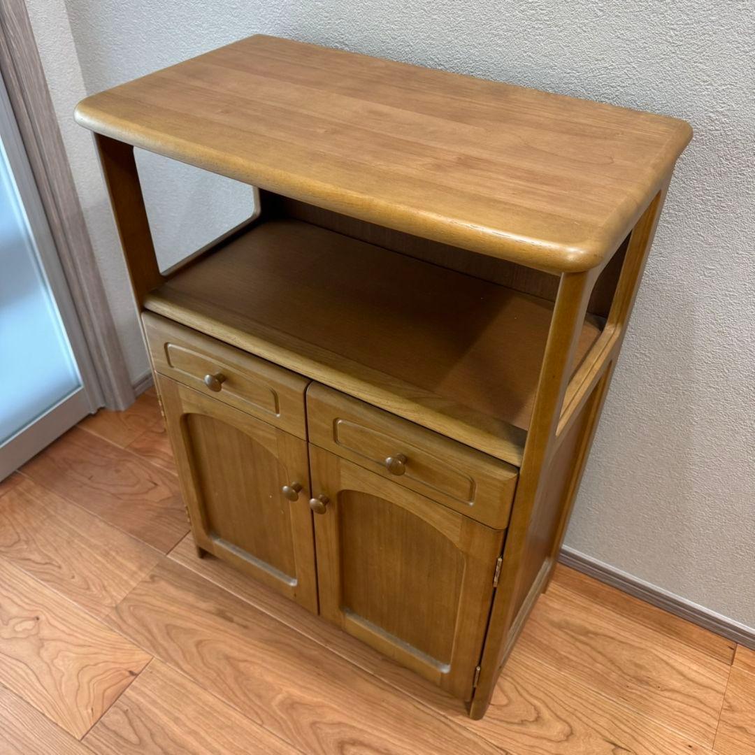 カリモク　飾り棚　花台　電話台　FAX台