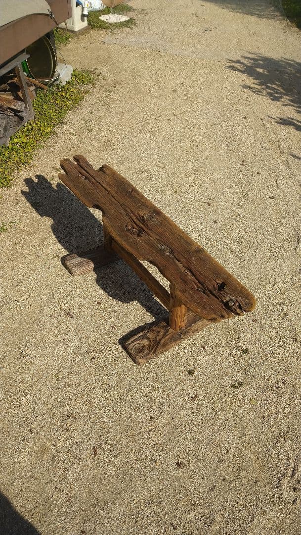 流木ベンチ　ガーデンベンチ　飾り棚　値段交渉可！！