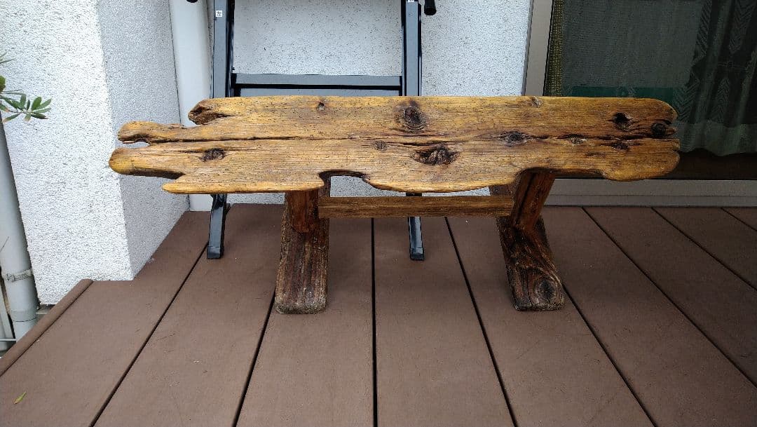 流木ベンチ　ガーデンベンチ　飾り棚　値段交渉可！！