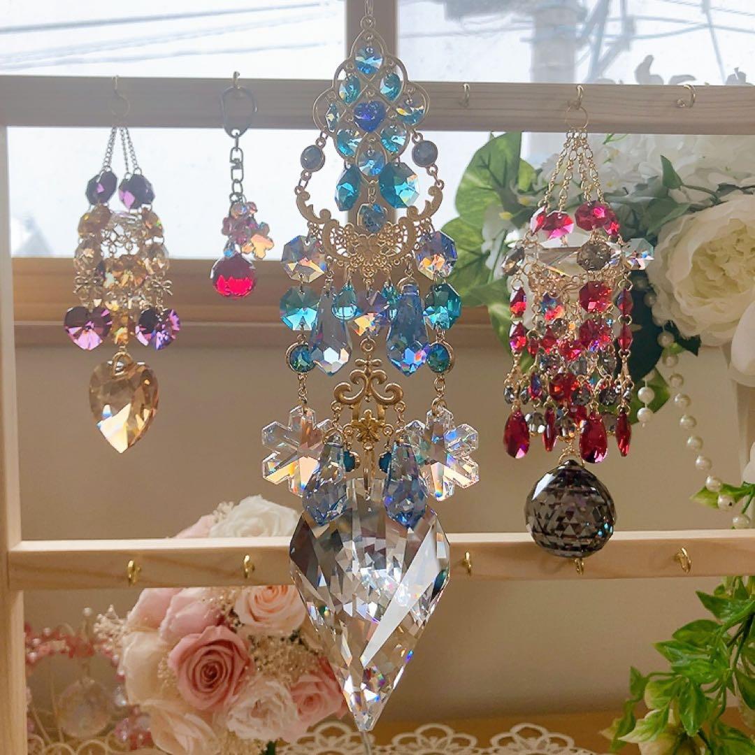 ままだま♪様♡*.スワロフスキー♡サンキャッチャー4点♡チャーム♡キーホルダー♡