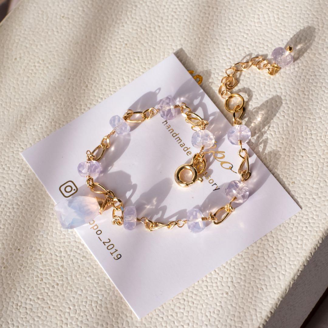 14kgfスコロライトトライアングルブレスレット